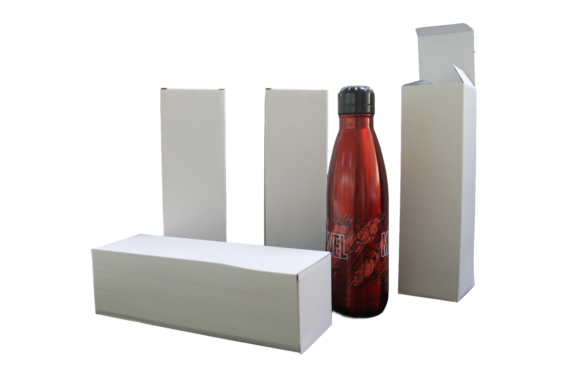 CAJA BOTELLA COLOR BLANCO MICROCANAL