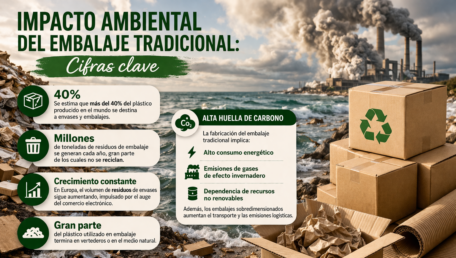 Impacto ambiental del embalaje tradicional
